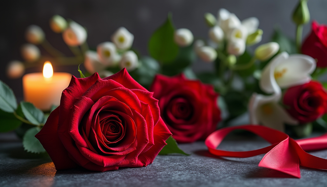 découvrez la signification de la rose rouge en amour, son symbolisme lié aux nombres, et son usage dans le contexte funéraire.